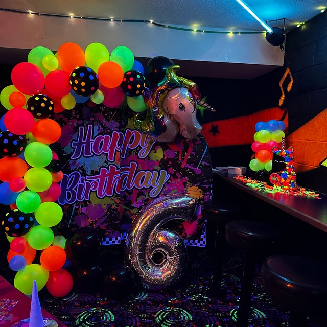 NEON Balloon Garland Kit NEON Balloon Arch Disco Party 70's Party Decor  Glows With Black Light Handmade in USA 
