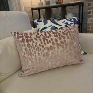 Blush Pink Velvet pillow cover, Accent pillow made from high end rised velvet fabric, 18x18,20x20,22x22, Square or lumbar