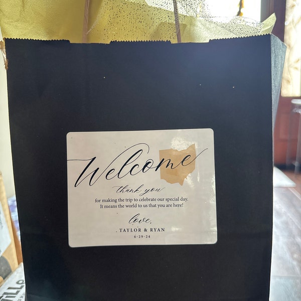 Wedding Welcome Bag Sticker - Welcome Bag for Hotel Guests Stickers ...