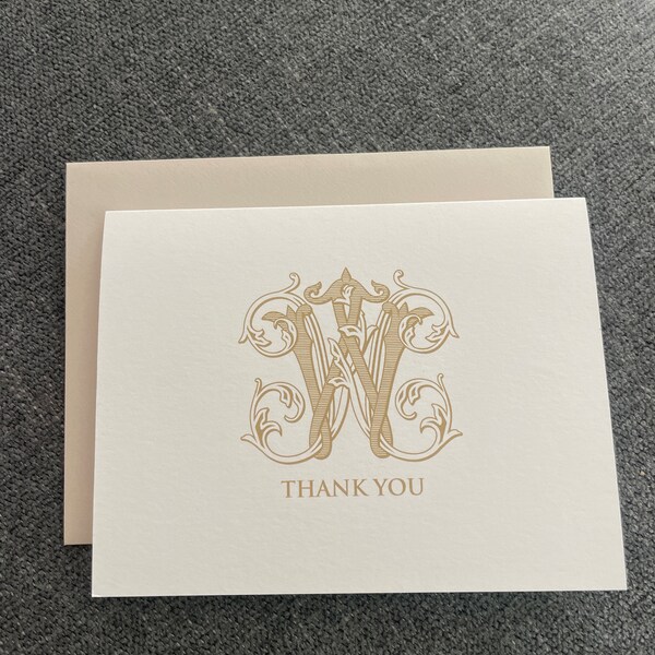 Monogram Stationary Monogrammed Note Card Personalized Note Cards Set ...