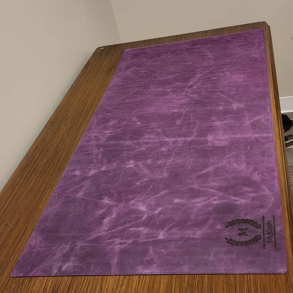 Leather Desk Mat Large Desk Pad Personalized Desk Blotter Custom Size ...