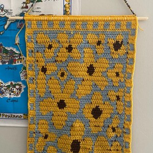 花のかぎ針編みタペストリーパターン - デジタルダウンロードPDF | 花