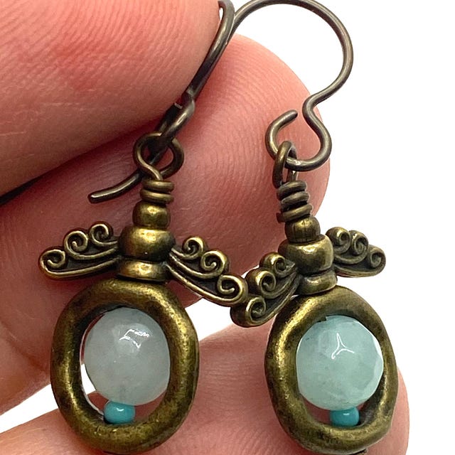 50 Blatt-Glasperlen Für Schmuck – Hellblau, 28x12 Mm (DIY Basteln)