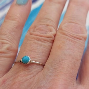 Customer photo from Susan Klimetz, Dainty Raw Turquoise Ring in Yellow Gold