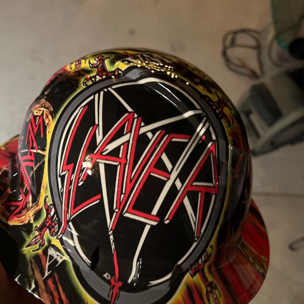 Custom Hydro-Dipped Hard Hat - OSHA Approved With Hell Raiser 312390 - Foto 5