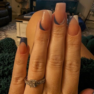 Nude Shimmer Cateye Press on Nail Set With Prep Kit - Etsy