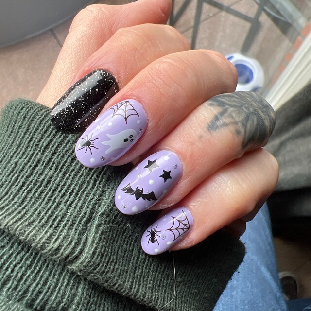 Kalolary 9 Blatt Halloween Nagelaufkleber – Mit Spinnennetz, Kürbis, Geist & Mehr, Selbstklebend Für DIY Maniküre & Deko