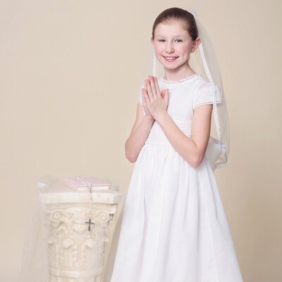 Classic Holy Communion Dress for Girls Made With Fine Swiss Cotton and ...