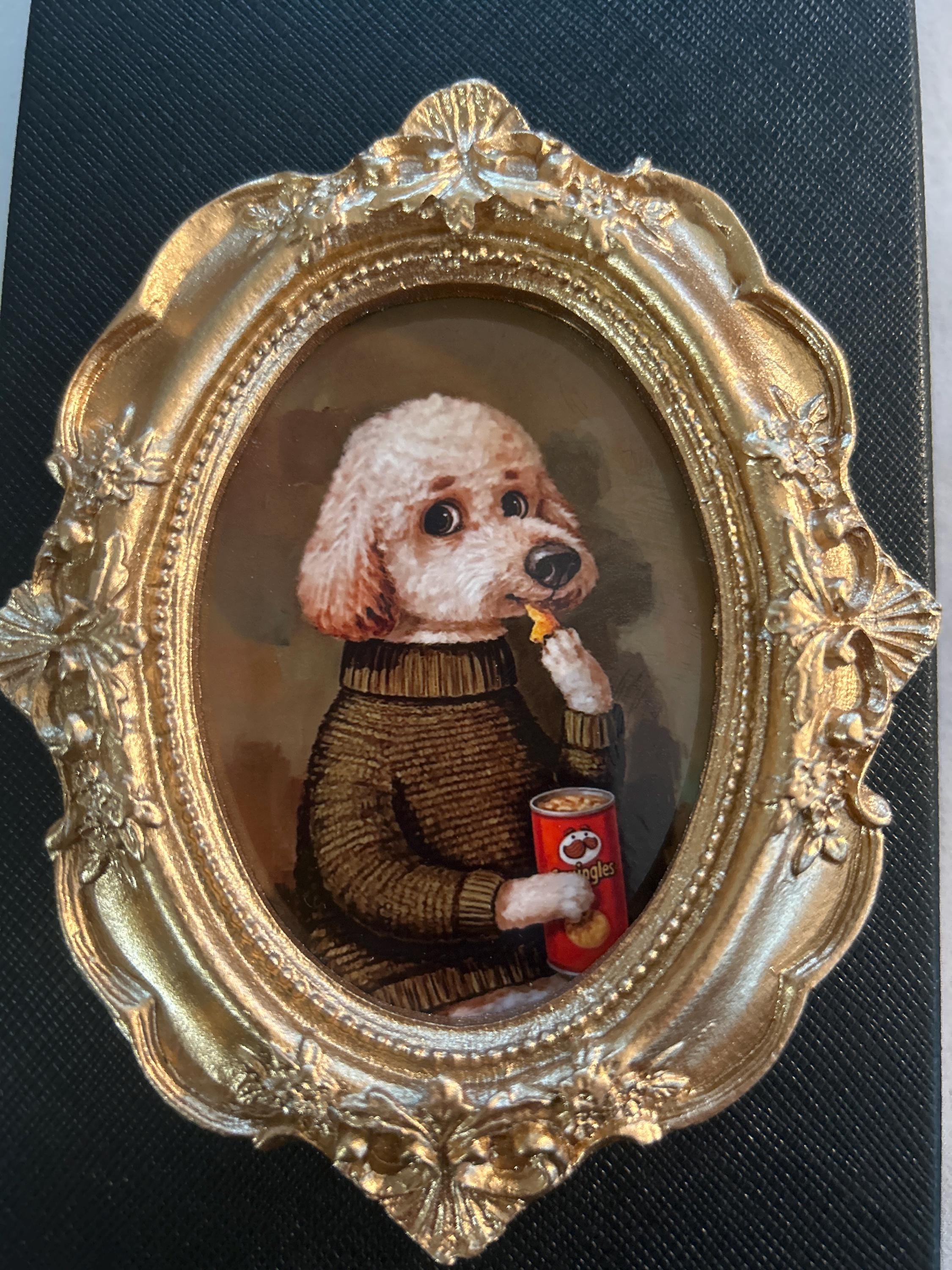 Custom Pet Portrait Magnets. Vintage Hand Painted Pet Portrait Fridge Magnet Best Gift for Pet Owner and Lover