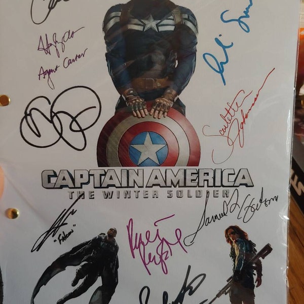 Captain America the Winter Soldier Movie Film Script Signature