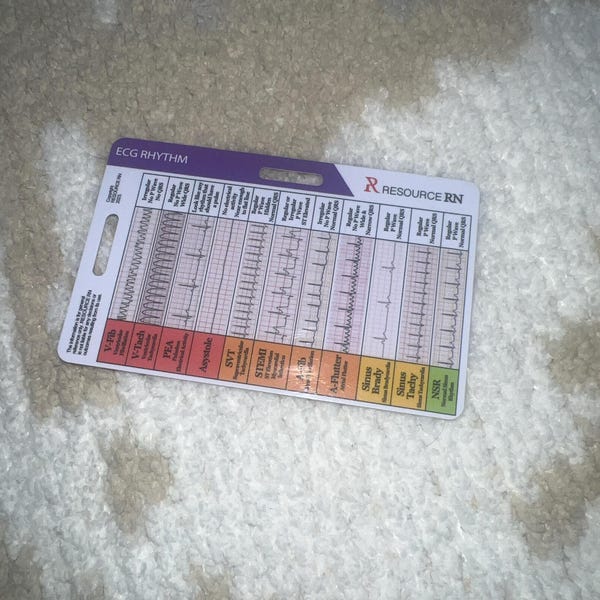 EKG STEMI Reference Tool - Horizontal and Vertical Badge Card Pocket ...