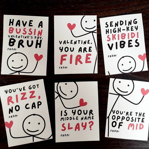 Slang Kids Valentine's Day Cards, Funny Printable Classroom Valentines ...