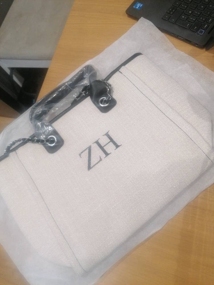Personalised Shoulder Tote Bag, women&#39;s handbag, beach bag, Custom hand bag, Canvas Bag, Gifts For Her, Chain tote bag, Personalised bag