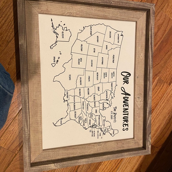 DIY Kit Push Pin Map, US Map With Push Pins, Travel Map Tracker, United ...