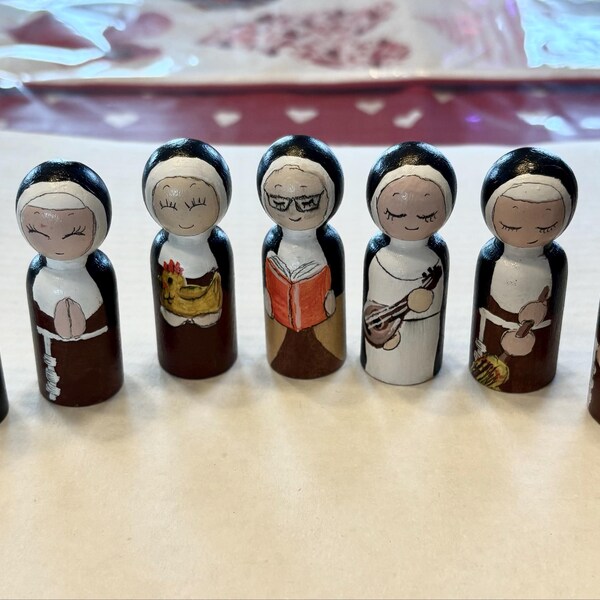 Nun Doll Carmelite Wooden Peg Doll Catholic Saint Toy Nun Art Catholic Kid Toy St Therese ...