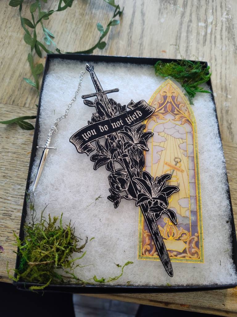 You Do Not Yield Faux Leather Bookmark, Fantasy Bookmark, Elven-Inspired Bookmark, Gift for Readers, Elf Fairy Faerie Fae Bookmark