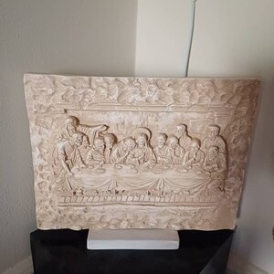 最後の晩餐の浅浮彫彫刻 - レオナルド・ダ・ヴィンチの鋳石壁画 - Etsy