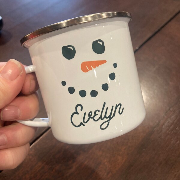 Custom Snowman Mug Personalized Hot Chocolate Mug for Kids Cute Holiday ...