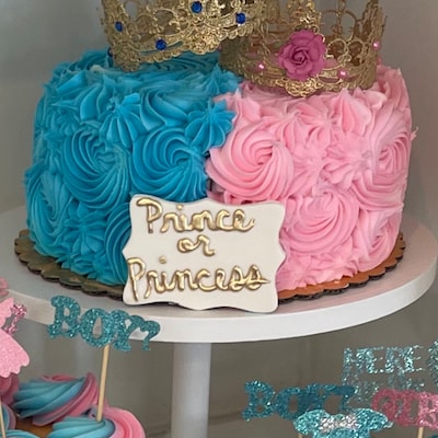 GOLD Lace Crown prince Cake Topper first Bday Crown prime Baby