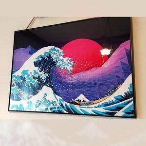 スペースエイジ80's キネティックアート オブジェ スペーシー Synthwave Space: the Great Wave off Kanagawa [synthwave