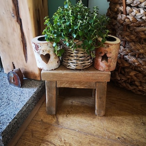 Wooden Stool Rustic Farmhouse Style Stools Handmade From - Etsy UK