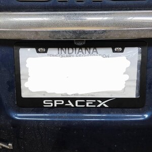 Space X Stainless Steel License Plate Frame – Black/White – SIGNWERKZ