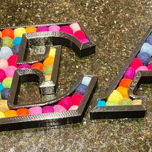 3D Printed Letters Custom Decorative Sign 3D Alphabet Fillable Letters  Hollow Letters Charcuterie Board Snack Tray Planter Wall Hanger 