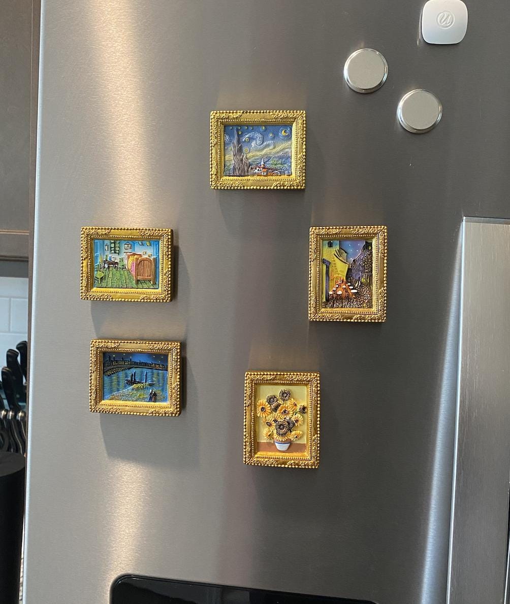 World famous paining kitchen refrigerator magnets painting 3D