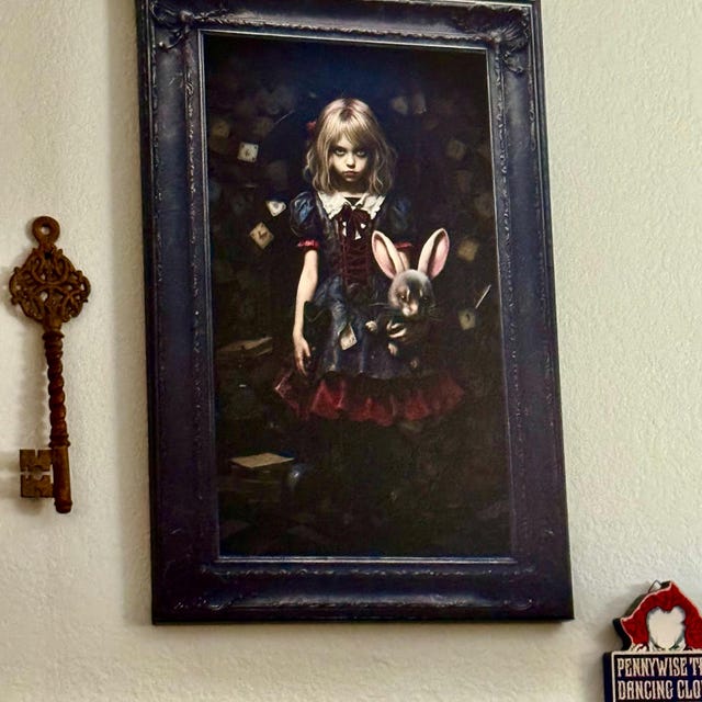 Alice in Wonderland アートパネル Gothic Alice in Wonderland Painting Canvas PRINT, Dark