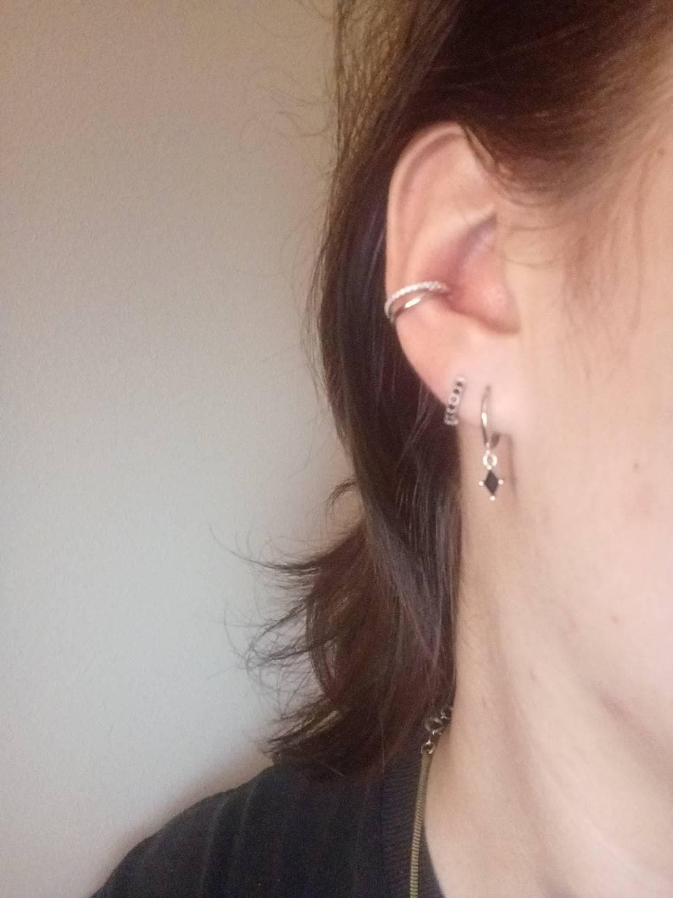 Paved Double Clicker Hoops, Nose Ring, Conch Hoop, Hoop Earring, 16G/18G Septum Hoop • Daith Hoop • Tragus Hoop • Rook Hoop