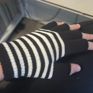 Striped Fingerless Gloves [multiple Colors Available] - Etsy