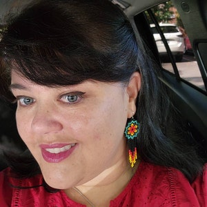 Starburst Earrings, Beaded Stars, Native American Jewelry Huichol, Star ...