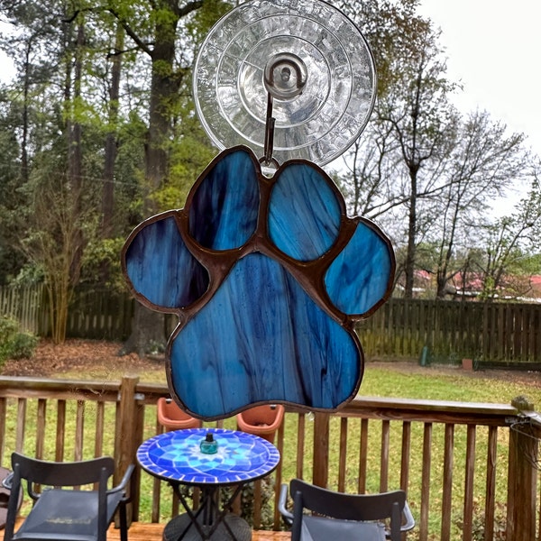 Paw Print Stained Glass Pattern - Stained Glass DIY - Beginner Stained ...