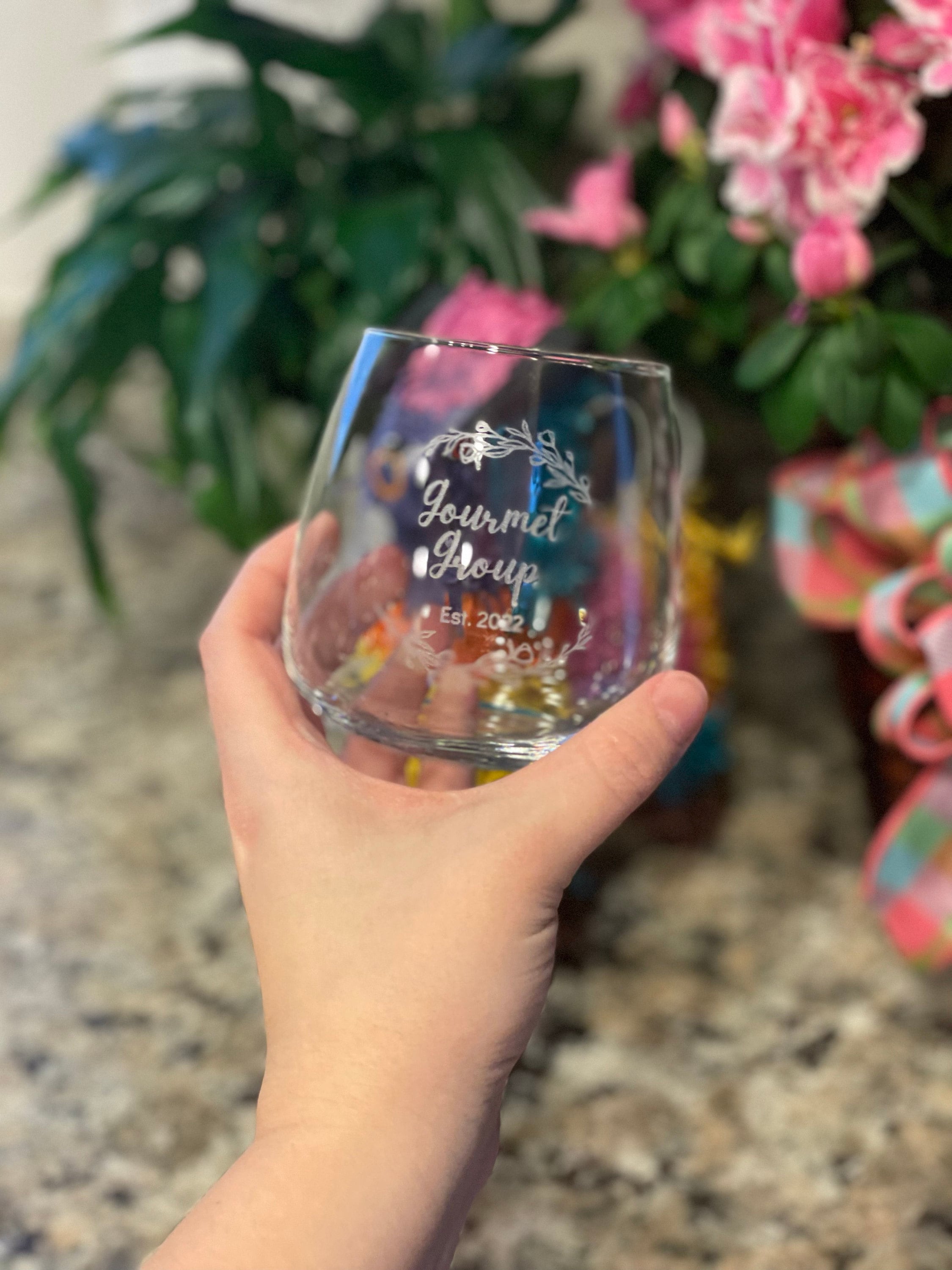 Personalised 360ml Glass, Laser Engraved Cocktail Soft Drink/ Wine Whiskey Glasses, Corporate Housewarming Wedding Bridesmaid Groomsmen Gift