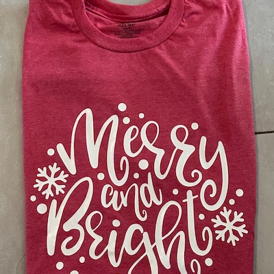 Merry and Bright Svg, Christmas Svg, Holiday Shirt Design Svg, Unique ...