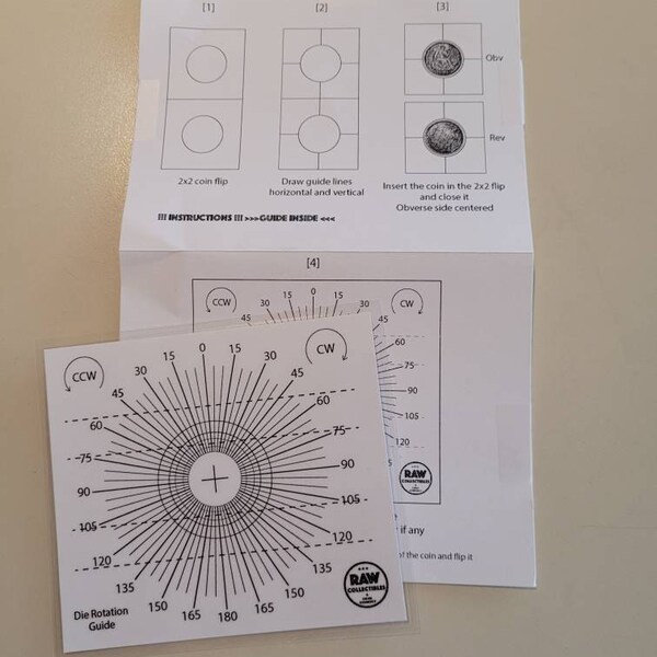 Coin Rotation Check Die Rotation Guide and Coin Ruler - Error Coins Measurement Tool - Etsy