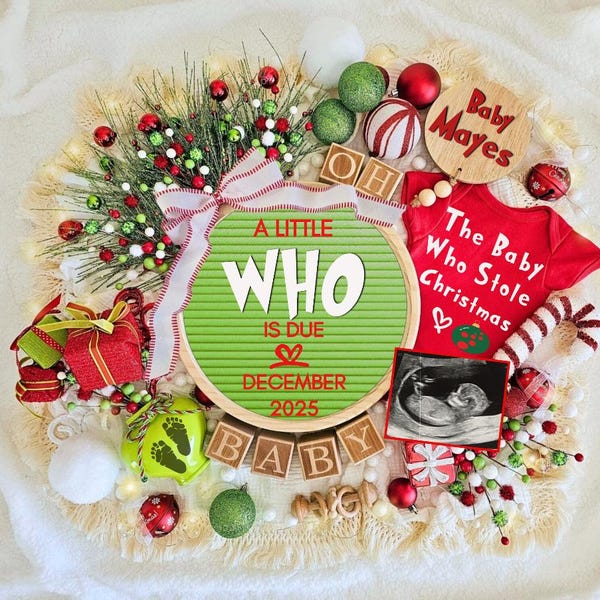 Christmas pregnancy announcements etsy