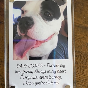 Personalized Dog Sympathy Gift, Pet Loss Memorial, Custom Dog Photo Car Visor Clip, Pet Remembrance Keepsake, Dog Memorial Gift for Car