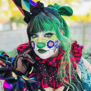 Custom Two Color Pointed Clown Collar Jester Neck Piece Elastic ...