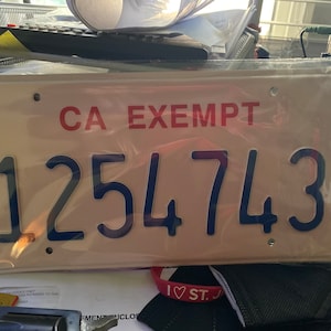 Custom California License Plate / Replica California License Plate - CA Exempt / California License Plate with YOUR TEXT