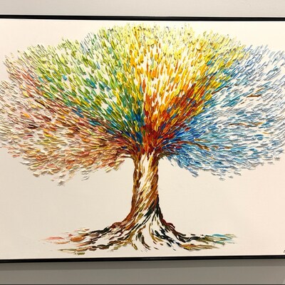 Large Original Wall Art Tree Painting on Canvas Abstract Tree Oil ...