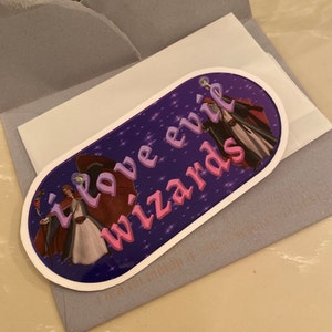 I Love Evil Wizards Funny Bumper Sticker Weatherproof 5x2 in Gift ...