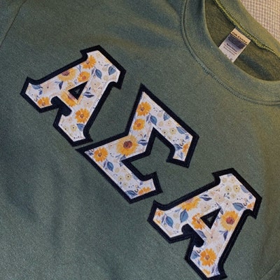 Sunflowers and Cream Greek Letter Shirt Greek Letter - Etsy