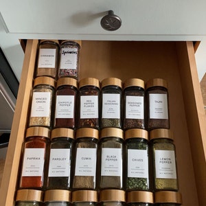 160 Minimalist Spice Jar Labels for Spice Cabinet, Preprinted Herb Sea –  Chubbiee