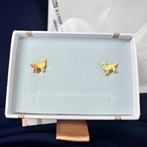 Customer photo, Golden Retriever Stud Earrings