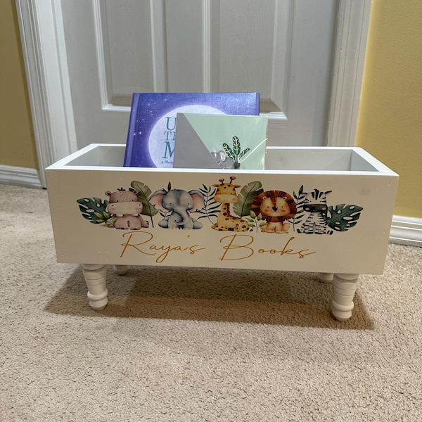 Children's Library Box, Baby Book Box, Book Storage, Nursery Storage ...