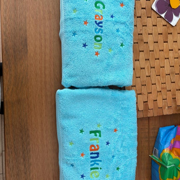 Personalised Swimming / Bath Towel / Sheet Embroidered Unisex Boys ...