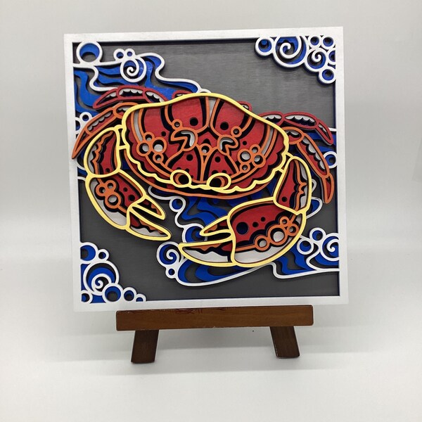 Crab 3D Mandala Svg, Multilayer Panel for Laser Cutting, Layered SVG ...
