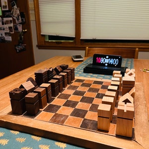 Bishop II Cherry Finish Reversible Chess Checker Game Table W Game Tray Chess Fingures Not Included
