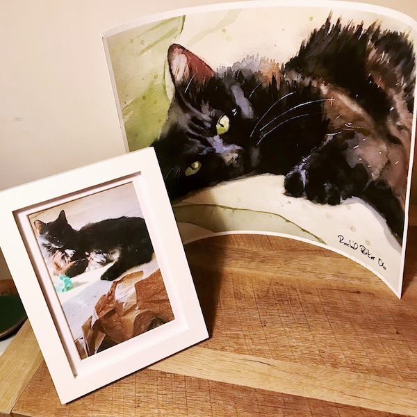 Black Cat Art Painting PRINT Watercolor Rachel Parker Rachelsstudio ...
